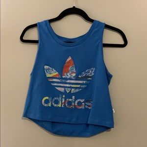 blue adidas tank top